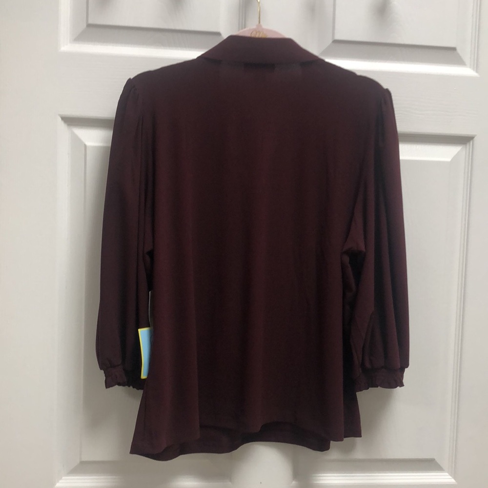 CeCe Burgundy Blouse - Picture 2 of 4